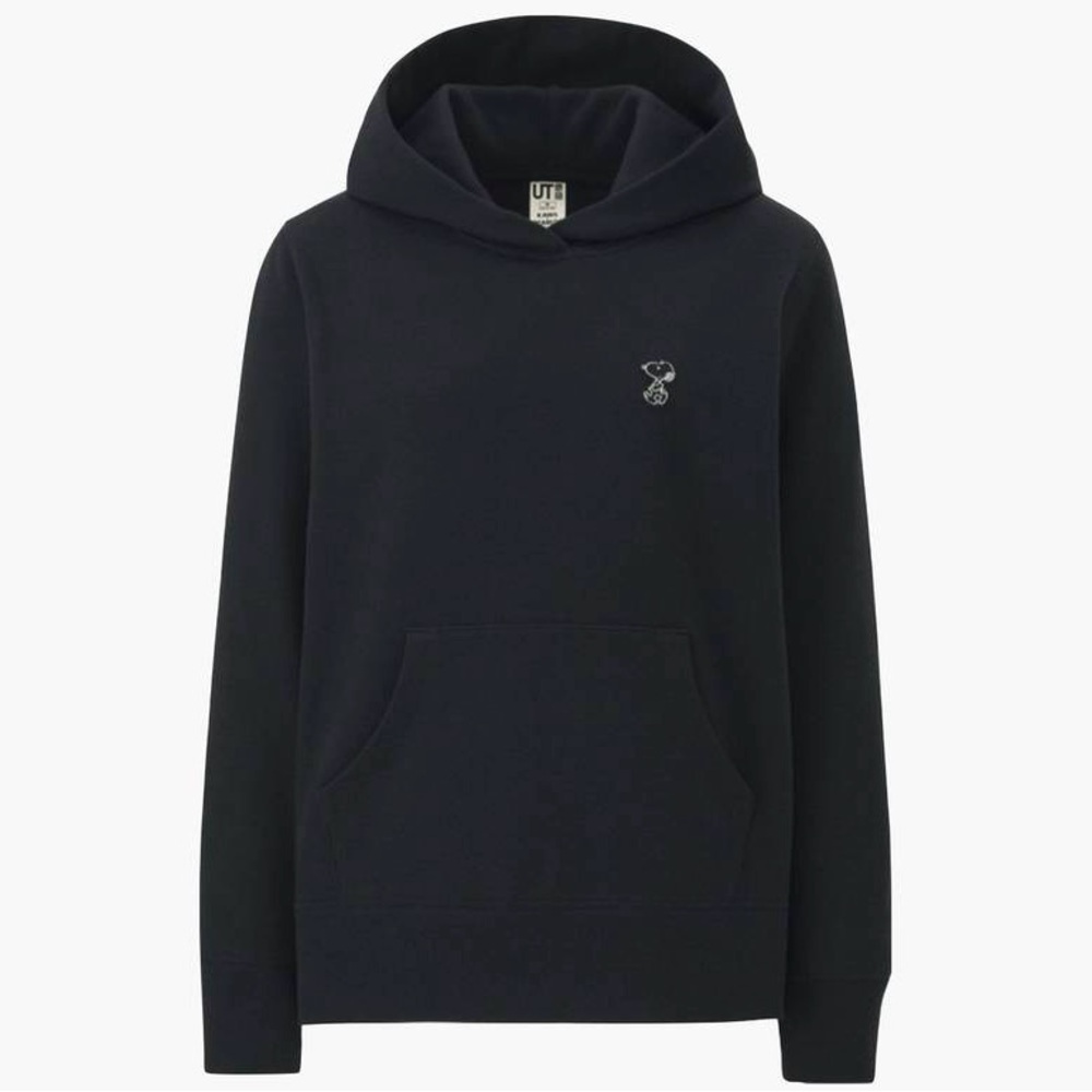 Kaws X Uniqlo X Peanuts Snoopy Hoodie - Black - Size Small